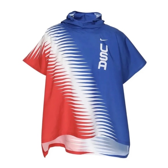 Nike Team USA Marathoner Running Windcheater Rain Poncho Jacket S/M World Cup - Picture 2 of 13